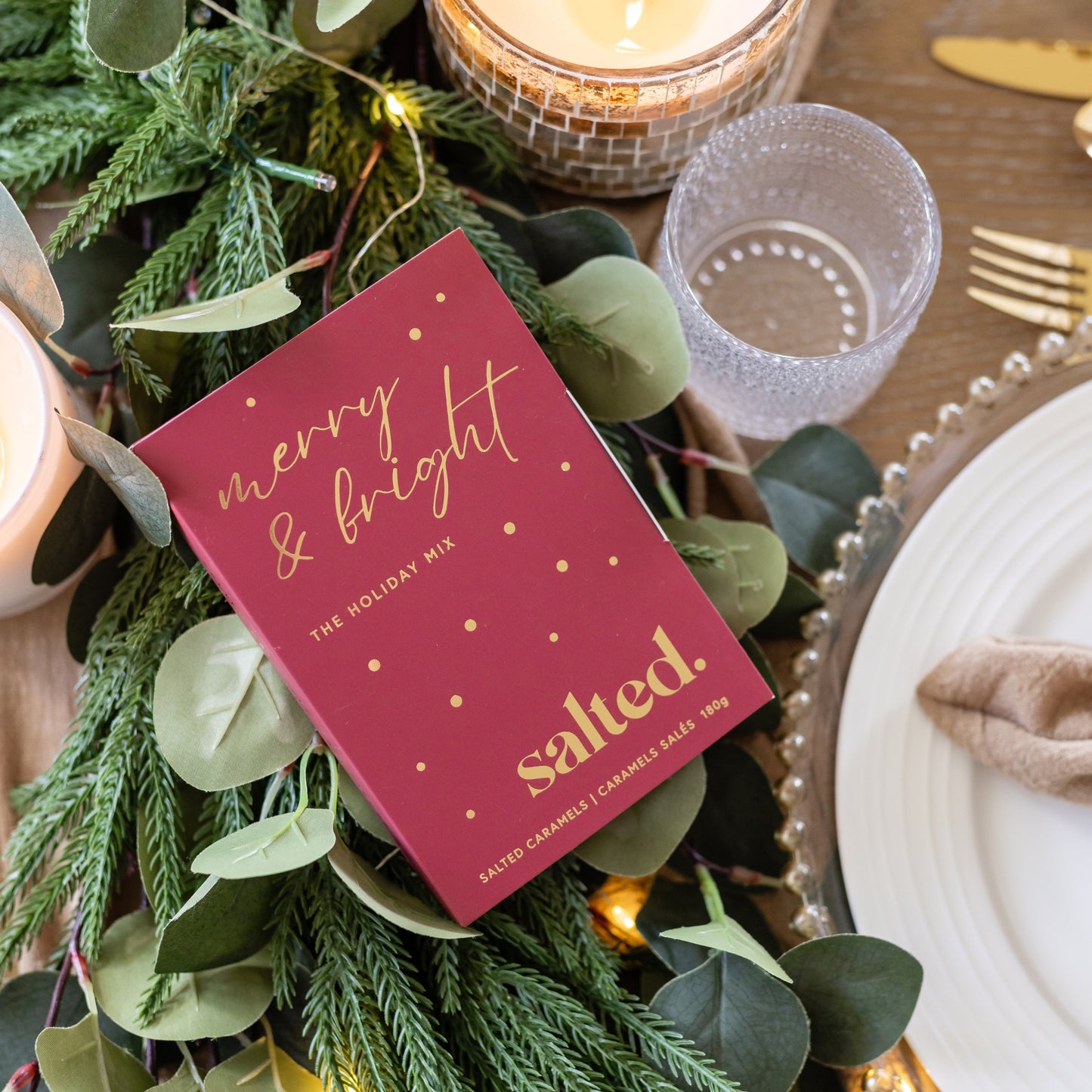 The Merry & Bright Holiday Mix - 6 piece cranberry window box